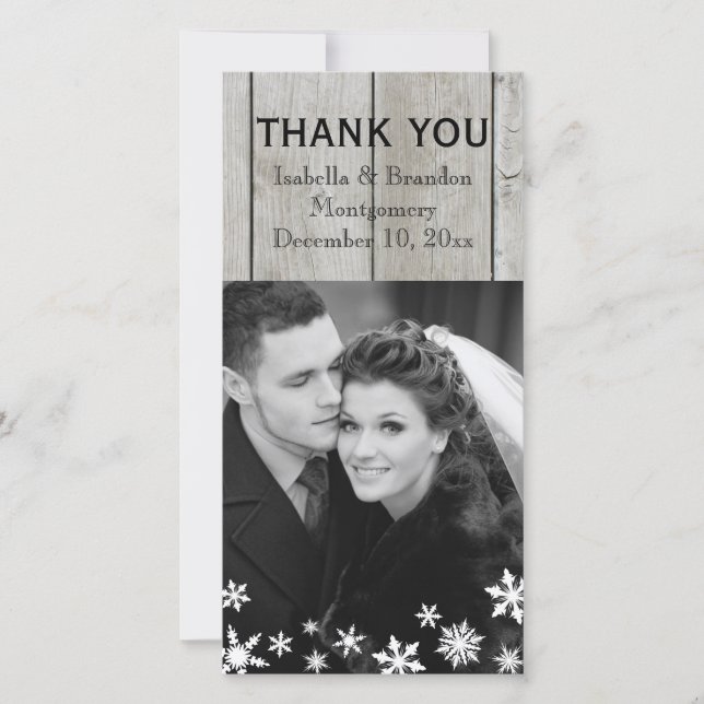 Snowflake Thank You Card Time to Drink Champagne (Front)