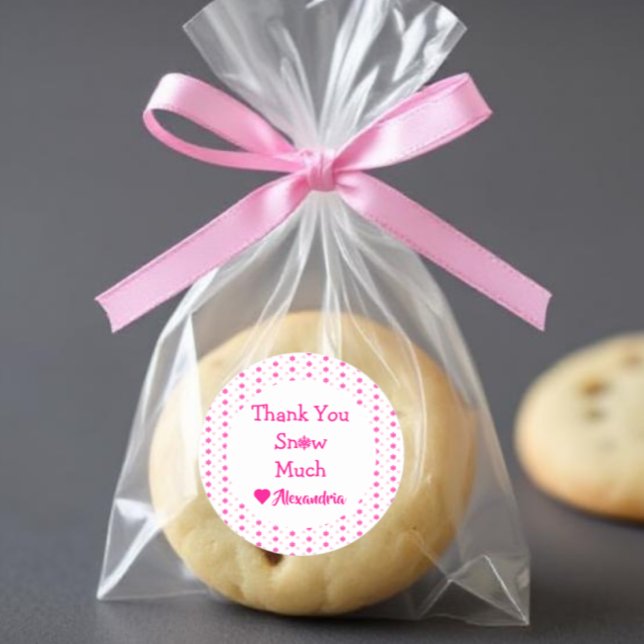 Snowflake Thank You Classic Round Sticker (Creator Uploaded)