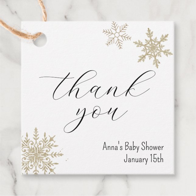 Snowflake Thank You Favour Tags (Front)