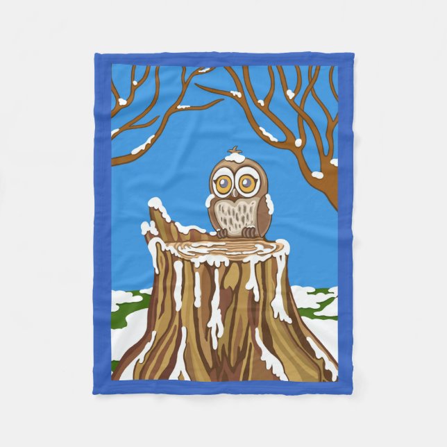 Snowflake the Owl Fleece Blanket (Front)