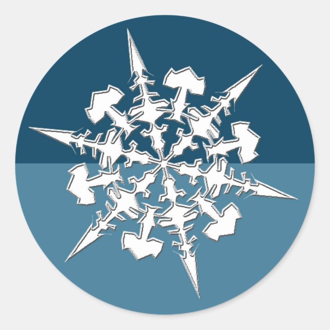 Snowflake Theme Holiday Cards Envelope Seals (Front)