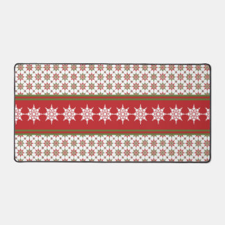 Snowflake Theme Winter Pattern Holiday Christmas Desk Mat