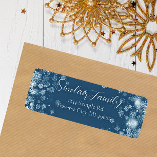 Snowflake   Typography Return Address Label