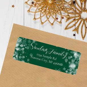 Snowflake Typography Return Address Label