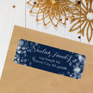 Snowflake Typography Return Address Label