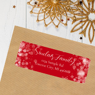 Snowflake   Typography Return Address Label