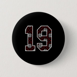 Snowflake Ugly Christmas Number 19 Uniform #19 Jer 2 Inch Round Button