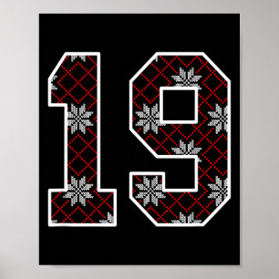 Snowflake Ugly Christmas Number 19 Uniform #19 Jer Poster
