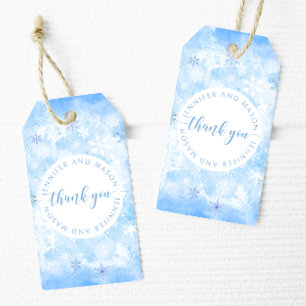 Snowflake wedding bride groom monogram  gift tags