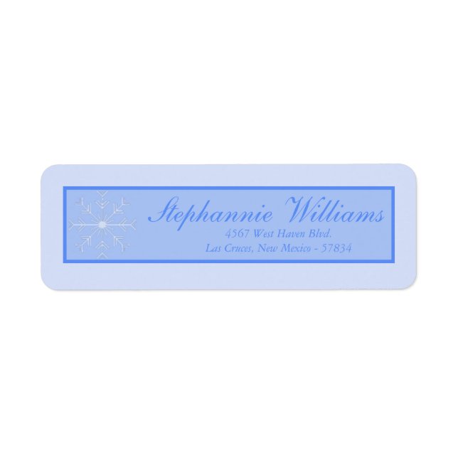 Snowflake Wedding Return Address Label (Front)