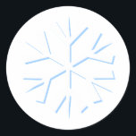 Snowflake, White Classic Round Sticker<br><div class="desc">matches, "White Christmas" greeting card, envelope and return address label (also available with blue background)</div>