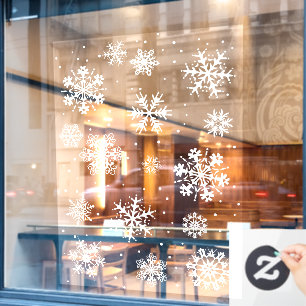 Snowflake window decals, winter cling