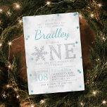 Snowflake Winter 1st Birthday Real<br><div class="desc">Celebrate in style with these sweet and very trendy real foil pressed 1st birthday invitations. This design is easy to personalize with your special event wording and your guests will be thrilled when they receive these fabulous invites.</div>
