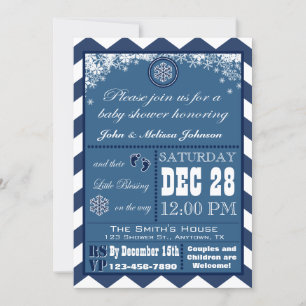 Snowflake Winter Baby Shower Invitation