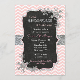 Snowflake Winter Baby Shower Invitations