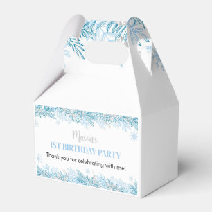Snowflake Winter Birthday Party Favour Box