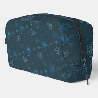 Snowflake winter blue seamless pattern dopp kit