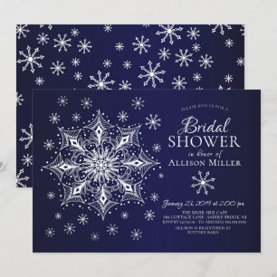 Snowflake Winter Bridal Shower Invitation