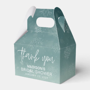 Snowflake Winter Bridal Shower Thank You Favor Box