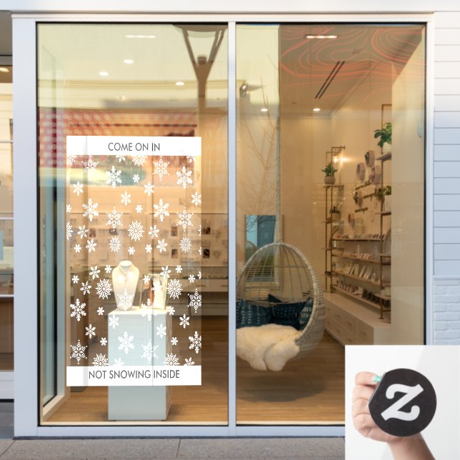 Snowflake Winter Business or Home Entry Large Window Cling (Store Window)