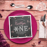 Snowflake Winter Chalkboard 1st Birthday Napkin<br><div class="desc">Celebrate in style with these trendy 1st birthday party napkins. The design is easy to personalize with your own wording and your family and friends will be thrilled when they see these fabulous napkins. Matching party items can be found in the collection.</div>