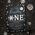 Snowflake Winter Chalkboard 1st Birthday Real<br><div class="desc">Celebrate in style with these sweet and very trendy real foil pressed 1st birthday invitations. This design is easy to personalize with your special event wording and your guests will be thrilled when they receive these fabulous invites.</div>