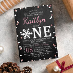 Snowflake Winter Chalkboard 1st Birthday Real<br><div class="desc">Celebrate in style with these sweet and very trendy real foil pressed 1st birthday invitations. This design is easy to personalize with your special event wording and your guests will be thrilled when they receive these fabulous invites.</div>