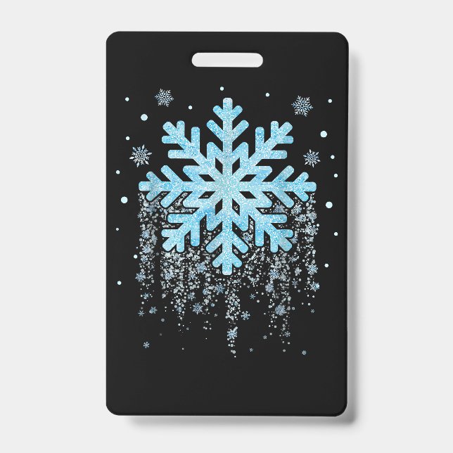 Snowflake Winter Christmas  Badge (Front)