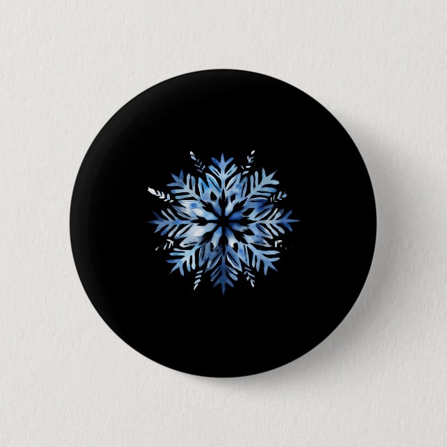 Snowflake Winter Christmas Matching  2 Inch Round Button (Front)