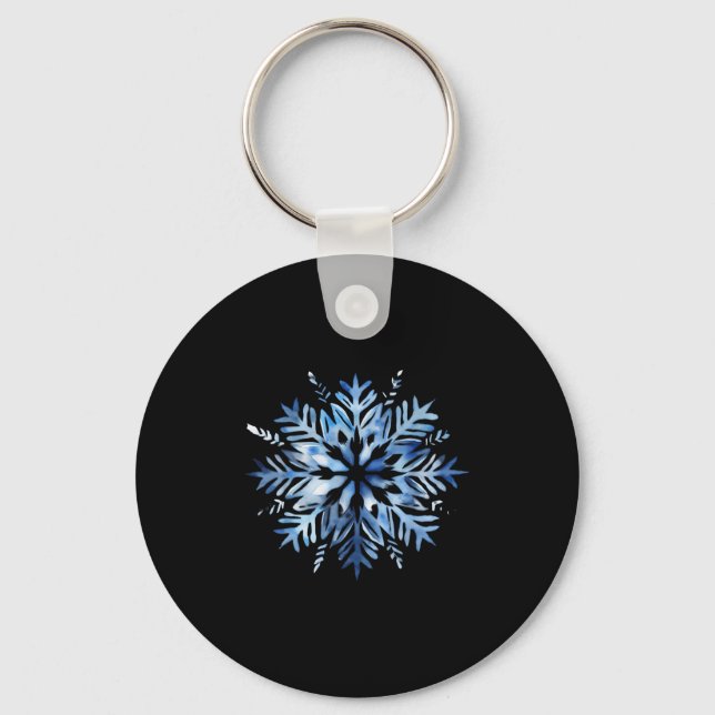Snowflake Winter Christmas Matching  Keychain (Front)
