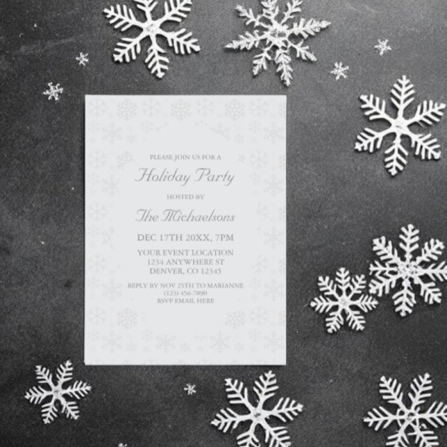 Snowflake Winter Christmas Pattern Invitation (Creator Uploaded)