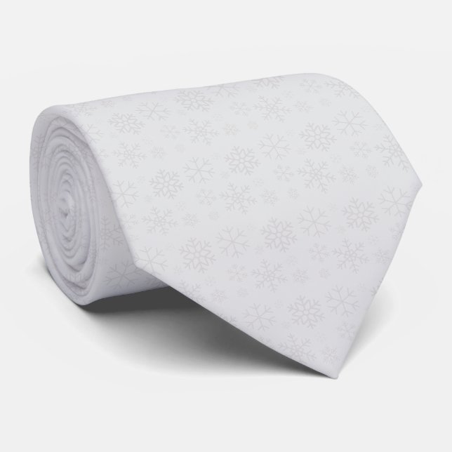 Snowflake Winter Christmas Pattern Tie (Rolled)