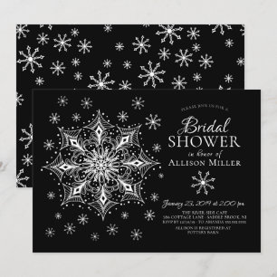Snowflake Winter Elegant Bridal Shower Invitation