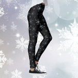 Snowflake Winter High Quality Women's Black Snow Leggings<br><div class="desc">Snowflake Winter High Quality Women's Black Snow Leggings</div>