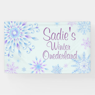 Snowflake Winter One-Derland First Birthday Banner