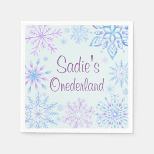 Snowflake Winter One-Derland First Birthday Napkin