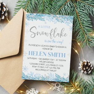 Snowflake Winter Onederland Baby Shower Invitation