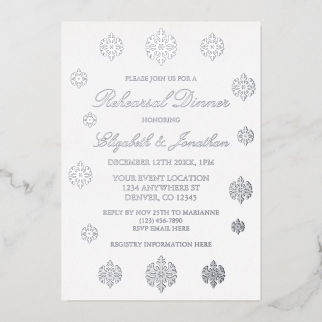 Snowflake Winter Rehearsal Dinner (Front)