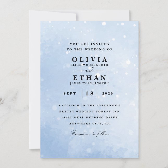 snowflake winter wedding invitations (Front)