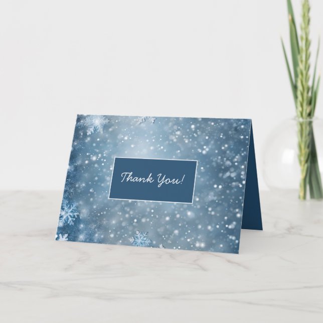 Snowflake Winter Wonderland Baby Shower Thank You (Front)