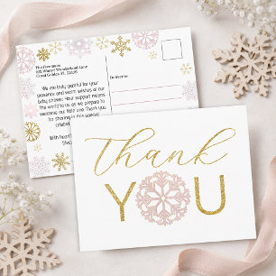 Snowflake Winter Wonderland Baby Shower Thank You Postcard