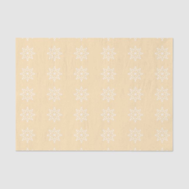 Snowflake Xmas Design Peach Holiday Christmas Tissue Paper (Front)