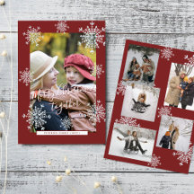Snowflakes 6 family photo collage script Christmas