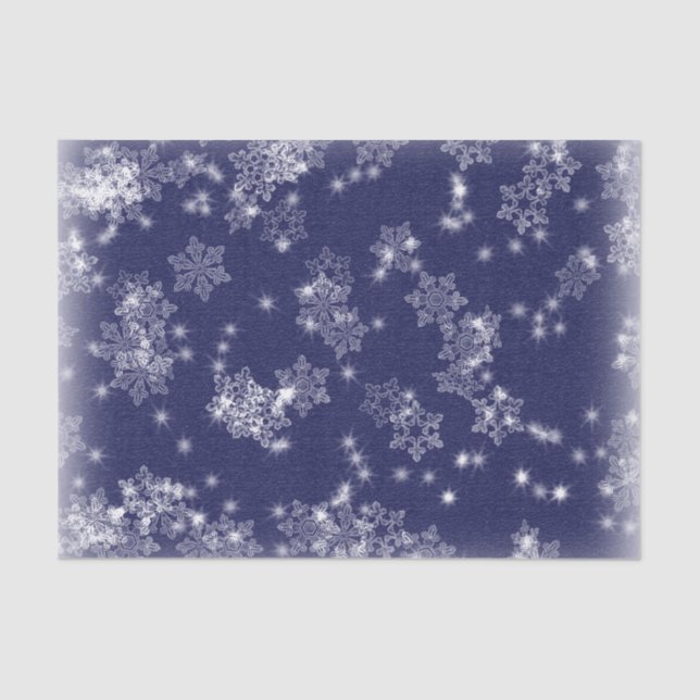 Snowflakes against a night sky tissue paper (Front)