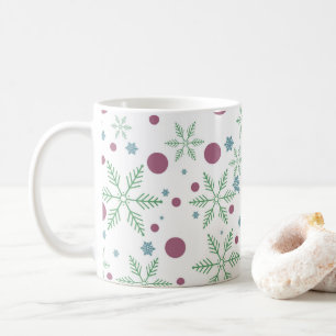 Snowflakes and dots Christmas pattern  Coffee Mug