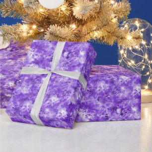 Snowflakes and Ice in Purple Wrapping Paper
