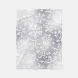 Snowflakes and lights fleece blanket