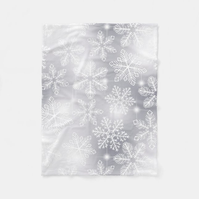 Snowflakes and lights fleece blanket (Front)