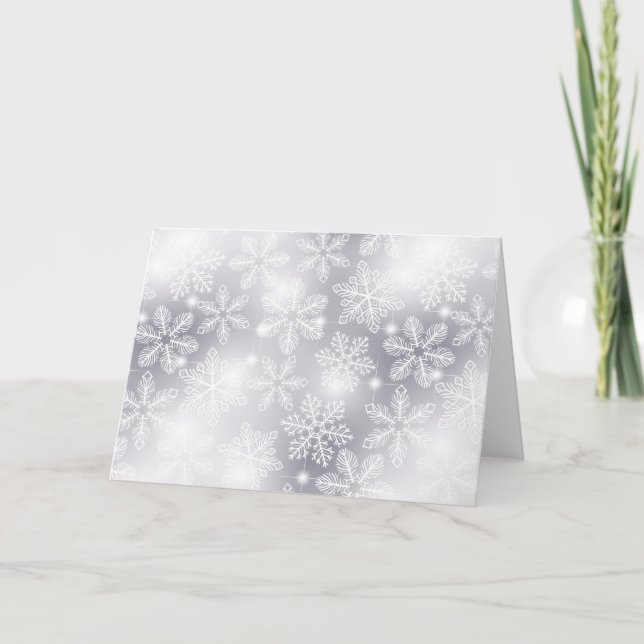 Snowflakes and lights holiday card (Front)