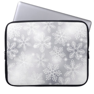 Snowflakes and lights laptop sleeve